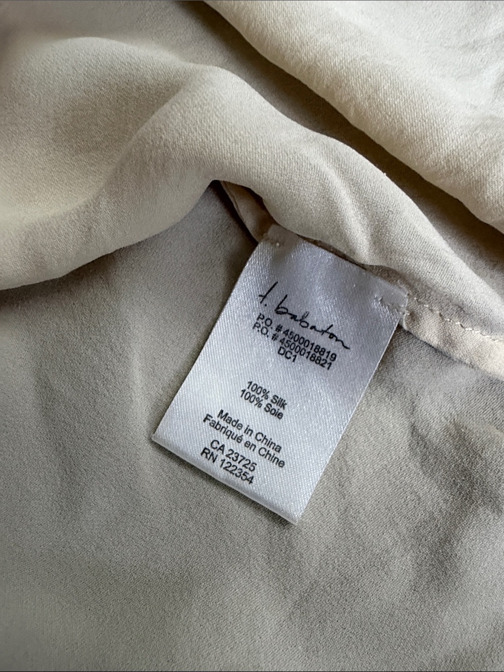 Babaton Cream Scoop-Neck Short Sleeve Blouse 100% Silk XS - Picture 3 of 6